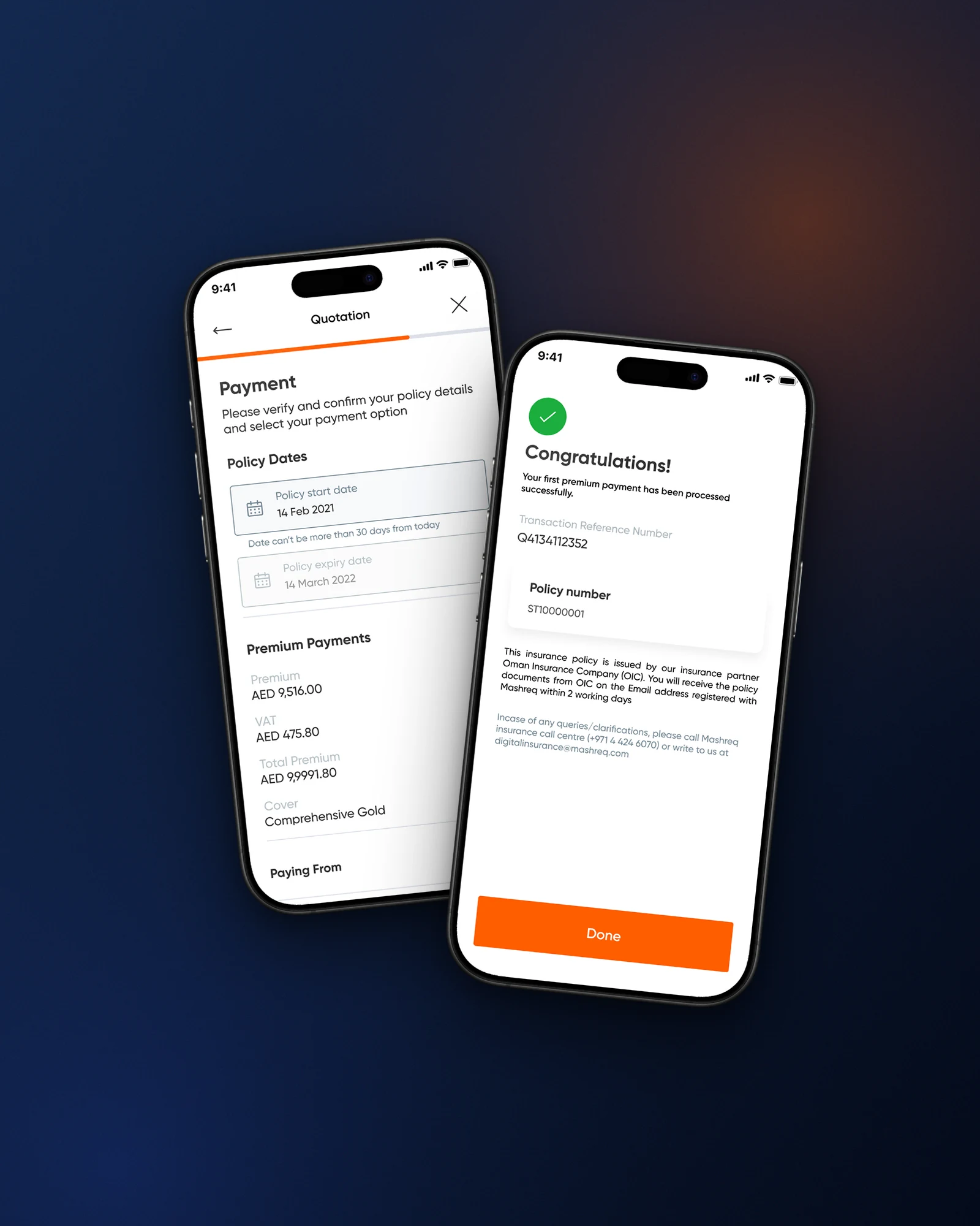 Payment and confirmation on mobile