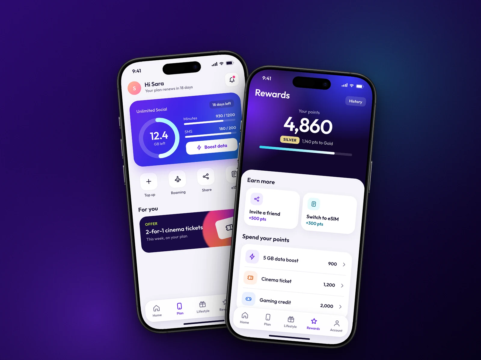 oodi app on two iPhones